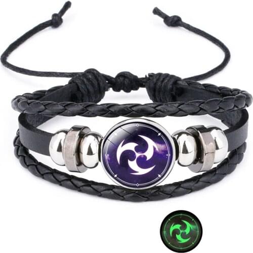 Unisex Cartoon Time Gem Design Leather Beads Bracelet Lady Weave Lucky Bracelets Jewelry d88