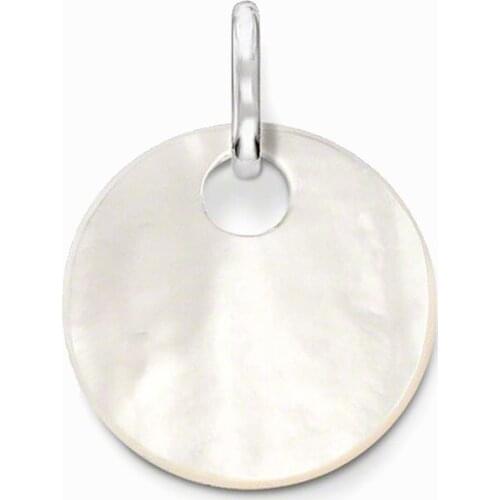 925 Sterling Silver Mother of Pearl Small Disc Ornament Pendants Fit Chains Necklace, Thomas Style Pendant Ts Jewelry for Women