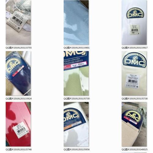 DMC fabric/aida stock 100% cotton 14CT 30*30cm embroidery cross stitch Aida canvas fabric 25colors choose