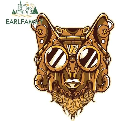 EARLFAMILY 13cm x 10cm for Steampunk Wolf Vinyl Car Stickers DIY Waterproof Decal Auto Windshield Motorcycle Car Assessoires