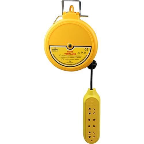 GDT60 Electric Automatic Hose Reel Automatic Telescopic Drum Cable Tray 6M With Socket 220V