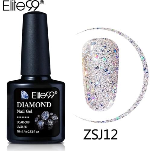 Elite99 10ml Diamonds UV LED Gel Nail Polish UV LED Bling Glitter Sequins Soak Off Base Top Primer Nail Art Gel Polish Varnish