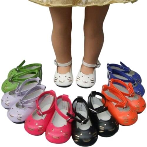 18 inch girl doll leather shoes reborn baby doll fashion 7.5cm leather doll shoes doll accessories