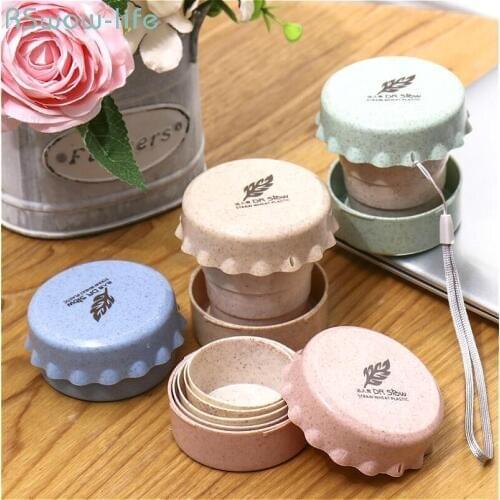 Creative Travel Portable Retractable Cup Wheat Straw Compression Cup Environmental Protection Folding Cup Activity Gift Cup Home