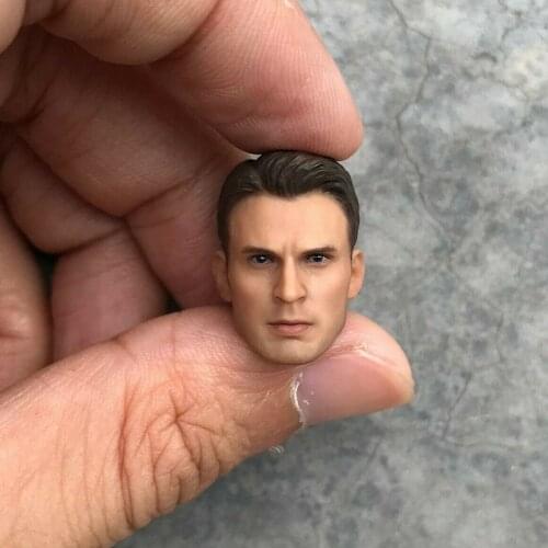 In Stock 1/12 Scale Male Figure Accessory Steve Rogers Head Sculpt Carved Model for 6'' Figure Body