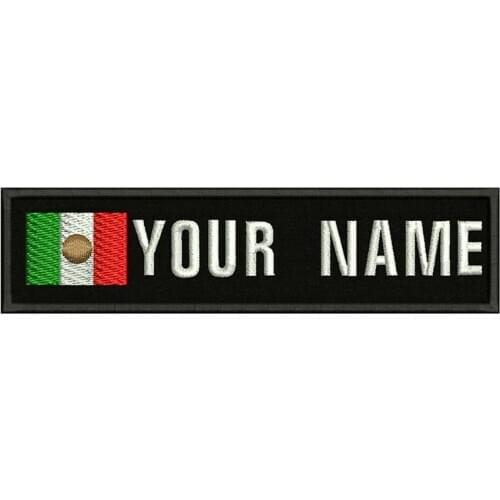 Mexican flag Mexico 10X2.5cm Embroidery Custom Name Text Patch Stripes badge Iron On Or Velcro Backing Patches For Clothes