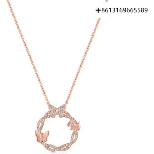 Fashion boutique S925 Silver Monet Garden series butterfly garland necklace design sense necklace