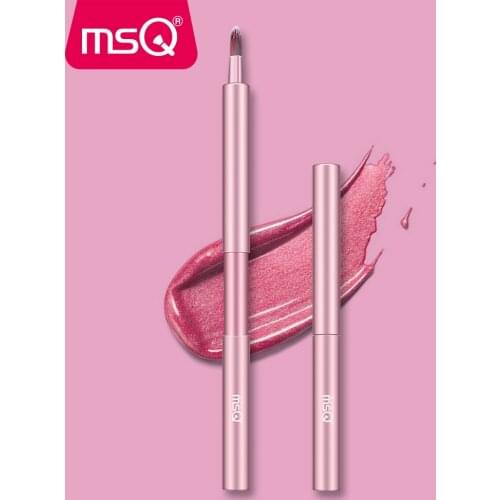 MSQ 1PCS Lip Makeup Brush Lipstick Gloss Black/Pink Portable Retractable Mini Lip Brush Fashion Beauty Tool Metal Handle