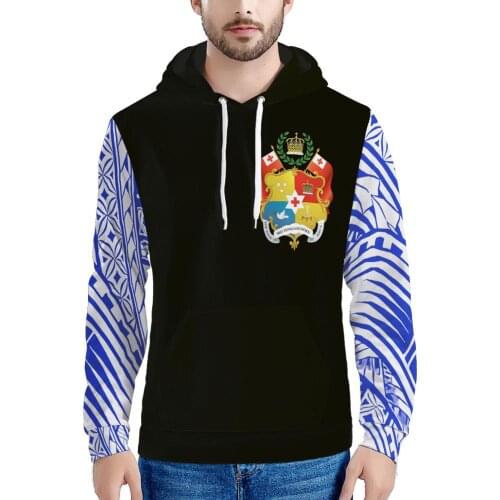 Men Warm Hoodies Polynesian Tonga Style Tribe Printing Logo Custom Mens Plus Size Fashion Hooded Hoodie Sweatshirt
