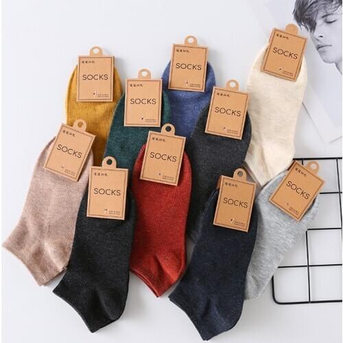 10 Pairs Unisex Men Women Socks Spring Summer Autumn Breathable Cotton Socks Solid Colors Causal Socks Couples Ankle Socks 36-44