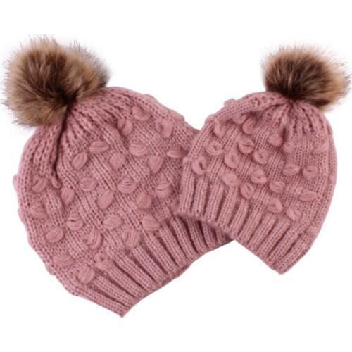 2020 New Fashion Tollder Kid Baby Clothing Mom Beanie Hat Cap Knitted hat Newborn Baby Knit Soild Cotton Blend Women Warm cute