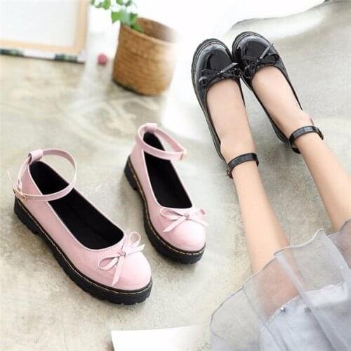 2019 spring new Japanese doll shoes Harajuku style flat heel round girls shoes A
