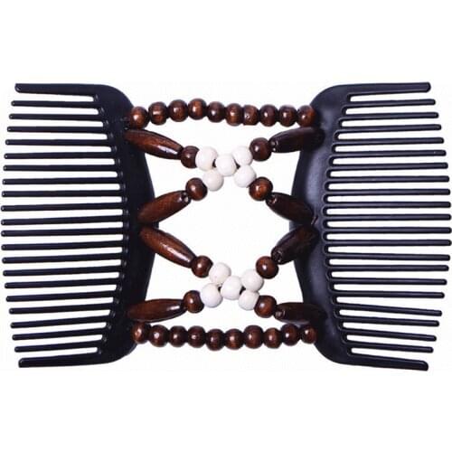 New Vintage Elastic Hairpin Stretch Hair Comb Hot Sales Beaded Hair Magic Comb Clip Beads Pin Ladies Hair Accessories