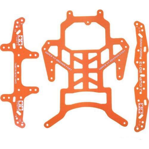 Orange Tamiya Mini 4WD RC Car spare parts Chassis/Leading head/Pteris tail front/rear plate for SUXX EVO orange