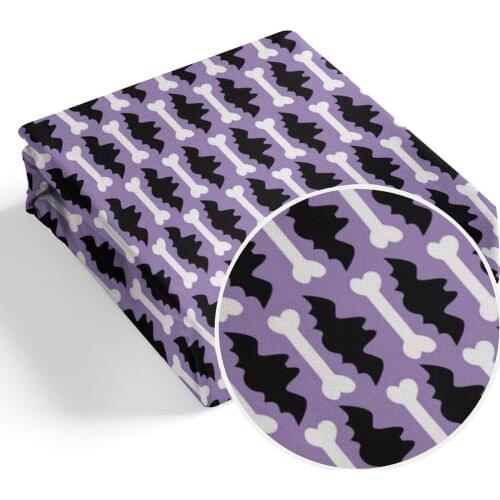 Halloween Print Polyester Fabric for Home Textile DIY Childrens Wear Cloth Make Baby Dress Decoration Home 50x145cm