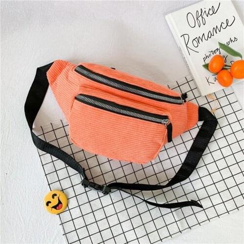 Women Bag Casual Nylon Chest Bag Girl Outdoor Leisur Travel Waist Bags Canvas Small Fanny Pack Lady Solid Color Zip Waist Purse