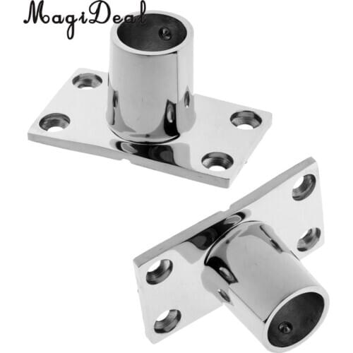 Durable 2x Boat Hand Rail Fitting 90 Deg 1' Stanchion Base Marine Stainless Steel for Kayak Canoe Boat Dinghy Yacht Accessories