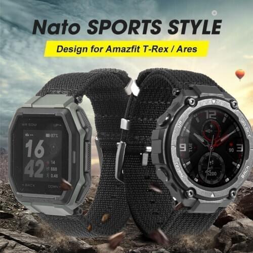 Nylon Watch band Band For Amazfit T rex T-Rex Ares Smart Watch Wrist Strap Replacement accessories Bracelet