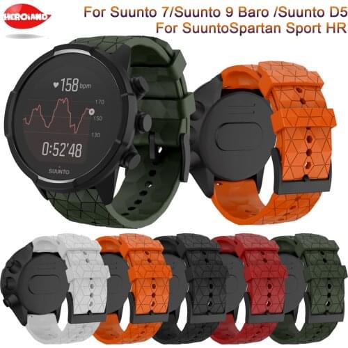 24mm Silicone Replacement Watch Straps for Suunto 9 Spartan Sport Wrist Watch Band Suunto 7 Watchband Spartan Watchband correa