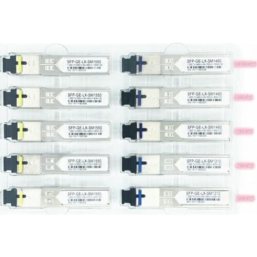 SC SFP Fiber optic module 1.25G SC 20/40/60/80/100KM 1310/1490/1550nm Single Fiber SFP Optical Module Compatible code ONU OLT