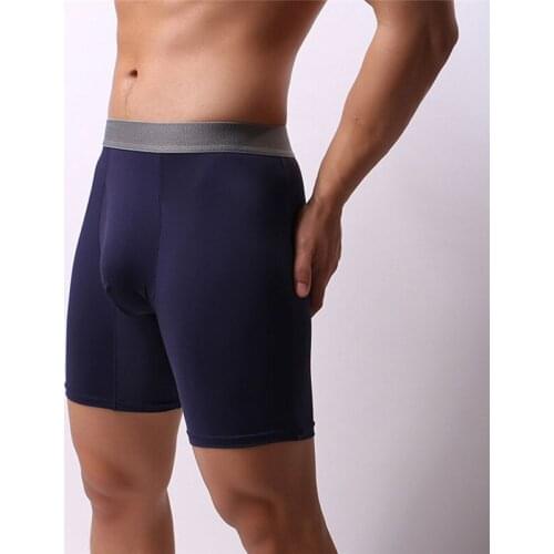 Sexy Mens Boxer Briefs Summer Youth Elastic Soft Comfortable U-convex Underwear Solid Color Underpants Boxer 2021