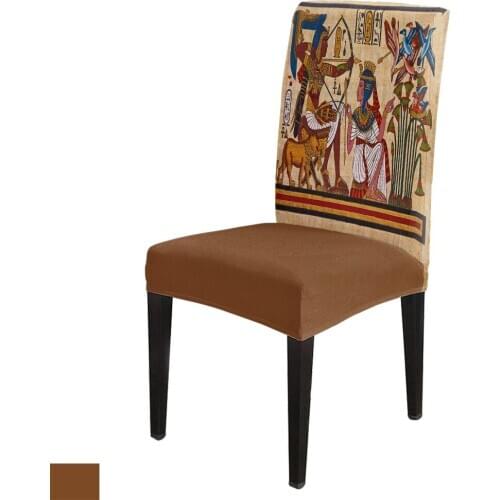 Spandex Chair Cover Ancient Egyptian Gods Style Symbol Yellow Chair Cover Home Decor Wedding Supplies Dining Chair Cover Stretch