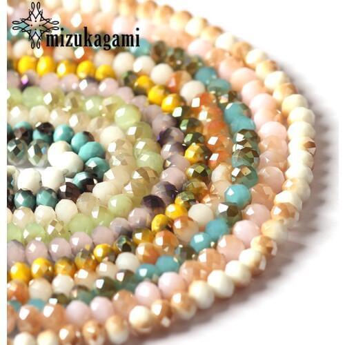 8mm 65pcs/lot Glass Beads Round Shape Loose Spacer Faceted Rondelle Crystal Beads For DIY Necklace Bracelet Jewelry Accessories