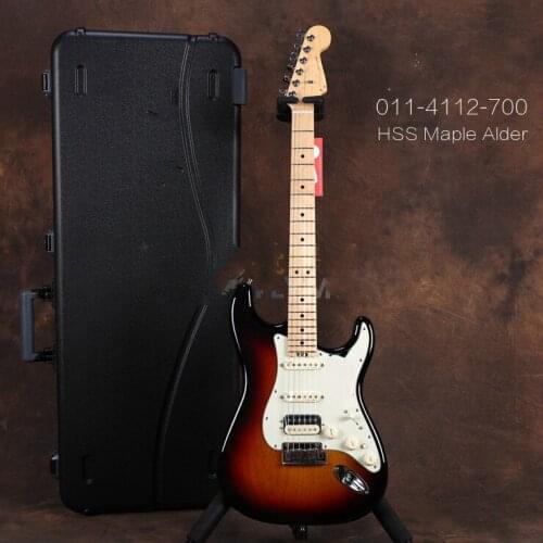 High quality FDST-1104 3TS color solid Alder wood body white pickguard maple frtboard Elite electric guitar, Free shipping