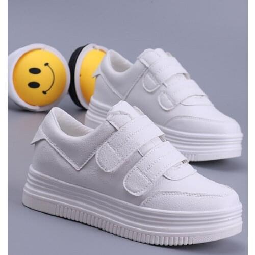 Wedges Shoes Woman Platform Shoes Hidden Heel Height Increasing 8cm Black White Wedge Sneakers Women Casual Shoes 2020 Size34-40