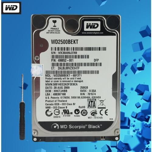 WD 250GB Laptop Hard Drive Black Disk Computer Internal HDD HD Harddisk SATA II 16MB Cache 7200 RPM 2.5" for Notebook PS4