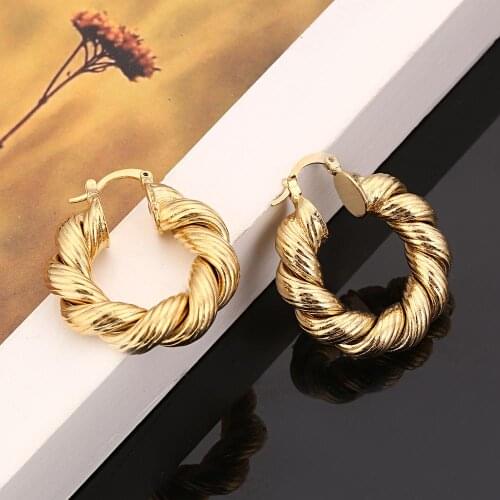 Gold Color Hoop Earrings for Women Earrings Girl Arab Fashion Simple Jewelry Gift