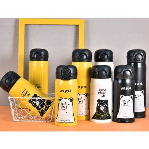 ZOOOBE 350/500ML Thermos Mug Double Wall Stainless Steel Thermos Cup Vacuum Flasks Travel Coffee Mug Thermocup for Kids Gift