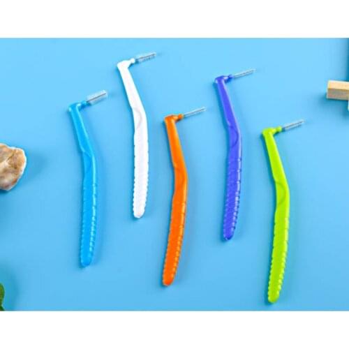 Newest 10 Pcs Interdental Brush Micro Size 0.6-1.2mm L-shaped Oral Care Floss Brush