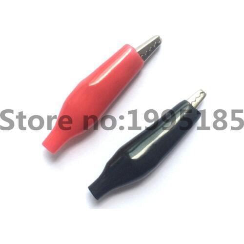 10Pcs/lot Small Crocodile Clip Alligator Clip 2.8cm Black And Red Sheath Clip Power Clamp Test Clip( 5Pcs Red+5Pcs Black)