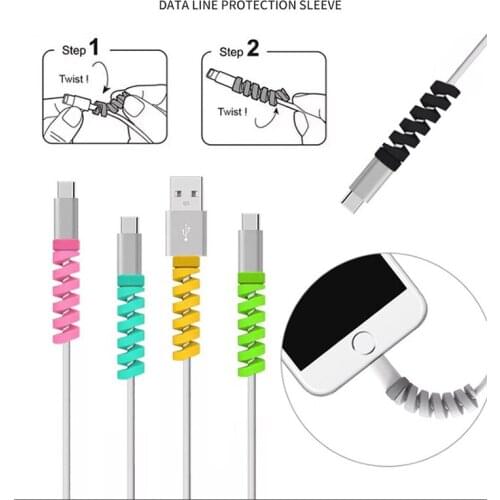 10PCS Cable Protector Data Line Soft Wire Cord Protective Sleeve Silica Gel Universal Cable Holder for Phone Anti-fracture