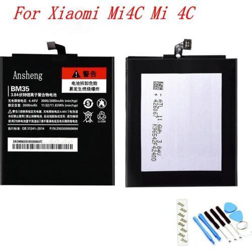 100% NEW Original BM35 3080mAh battery for Xiaomi 4C Mi4C Mi 4C Mobile Phone