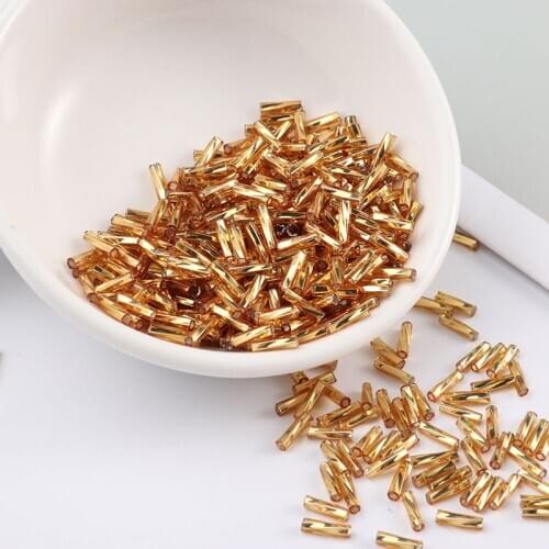 400Pcs Helical Seedbeads 11/0 Tube bead 2x6mm Twist Bugles Glass Seed Beads For DIY Bracelet Jewelry Dress Making 18 Colors