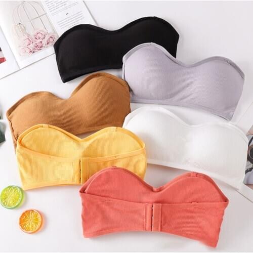 New Sexy Seamless Strapless Tube Top Women Push Up Bra Chest Wrap Underwear Lingerie With Padded Solid Color Top Invisible Bra