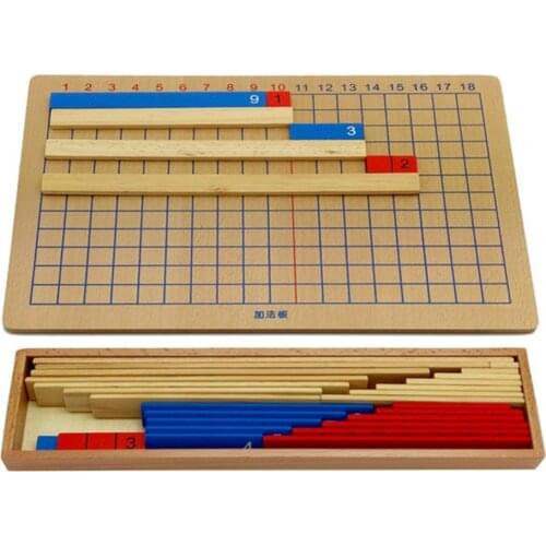Wooden Montessori Math Addition Subtraction Toy Kids Children Early Education