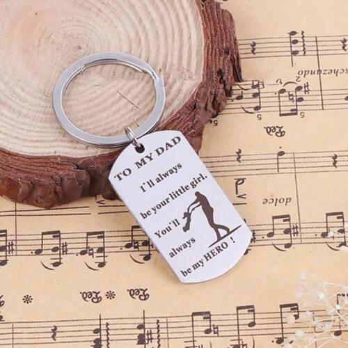 DoreenBeads Fashion Stainless Steel Keychain & Keyring Rectangle Silver Color Message Carved Trendy Charms 65mm x 25mm, 1 Piece