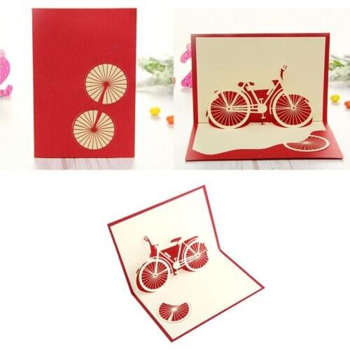 Travel Bicycle 3D Pop Up Card Happy Birthday Valentine Easter Anniversary Gift MAR11_30