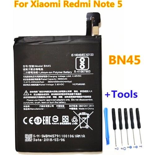 +Tools ! 100% High Quality 4000mAh BN45 battery for Xiaomi Redmi Note 5 Note 5 Pro smart phone Replacement Rechargeable