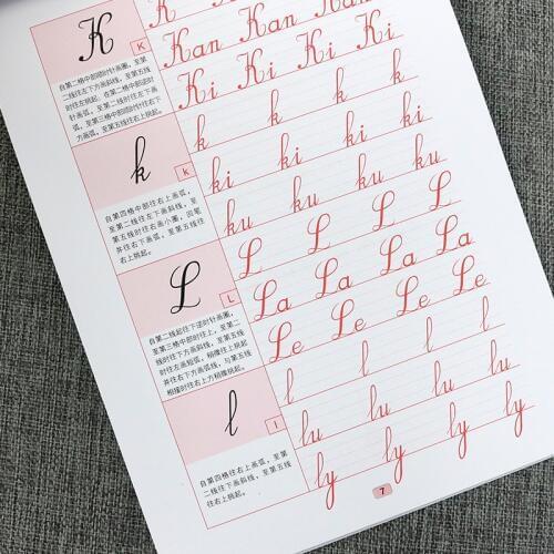 Beautiful French handwriting copy book French round flower type French Calligraphy copybook French handwriting French book