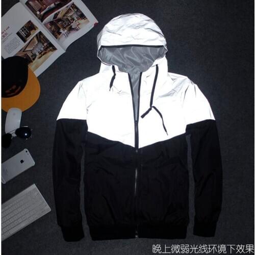 TANG 2019 NEW Men Coat Trend Brand Hip Hop Men Women Jacket Autumn Patchwork Reflective 3m Jacket Waterproof Windbreaker