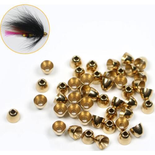 30PCS Brass Cone Head for Tube Fly, Woolly Buggers, Streamers, Muddler Minnows or Saltwater Flies Tying Material Lure Making