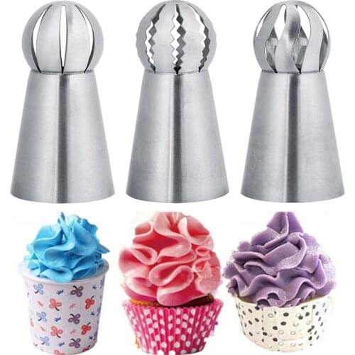 Stainless Steel Cake Icing Nozzles Russian Piping Tips Lace Mold Pastry Cake Decorating Tool Kitchen Baking Pastry Tool 3PCS/Set