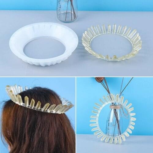 New Silicone Hair Crown Jewelry Epoxy Mold Crystal Resin Casting Mould for Craft Fashion Jewelry Tools Pendants Decoration