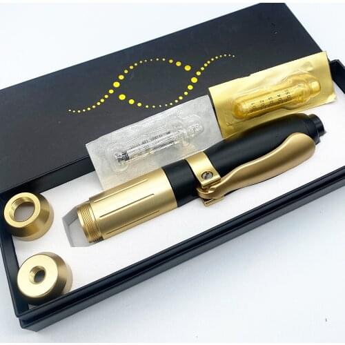 New 2in1 Meso Injection Guns Hyaluron Pen 0.3ml&0.5ml Head Gold Hyaluronique Acid Pen Lip Fillers Injector Noninvasive Nebulizer