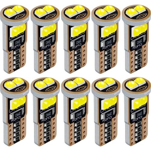 10Pcs New T10 W5W WY5W Super Bright LED Canbus No Error Car Interior Reading Dome Lights Auto Parking Lamp Wedge Tail Side Bulbs