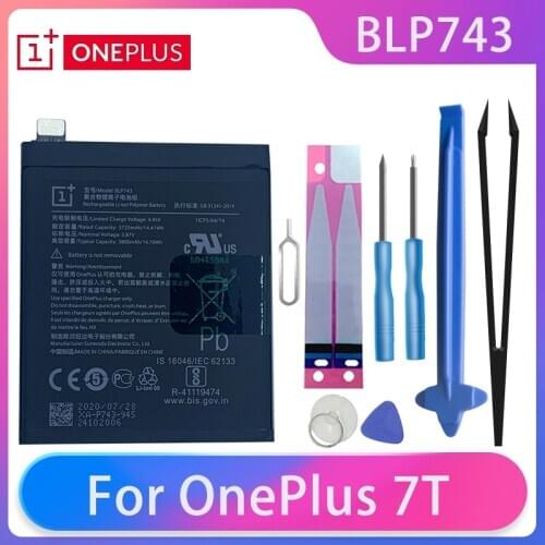 Original Oneplus 7T One Plus 7T Phone Battery BLP743 3800mAh High Capacity OnePlus Phone Batteries Free Tools Mobile Phone AKKU